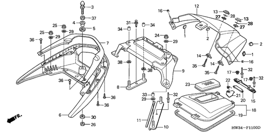 Brkt, Rr. Tray Knob