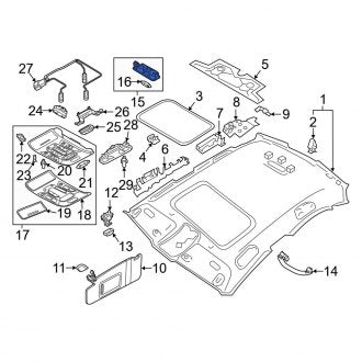 New OEM Genuine Audi, Sun Visor Light - Part # 4H0947105C