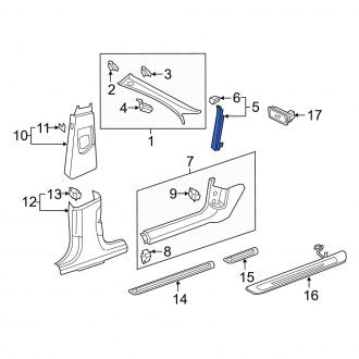 New OEM Genuine Audi, Left Lower Body A-Pillar Trim Panel - Part # 4G8868203ADL2