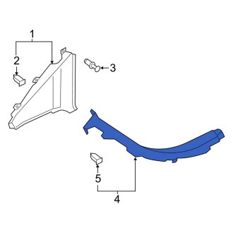 New OEM Genuine Audi, Rear Right Lower Interior Quarter Panel Trim Panel - Part # 4G8867768ADS2