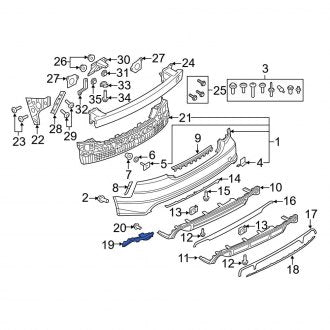 New OEM Genuine Audi, Rear Right Bumper Cover Stay - Part # 4G8807364B