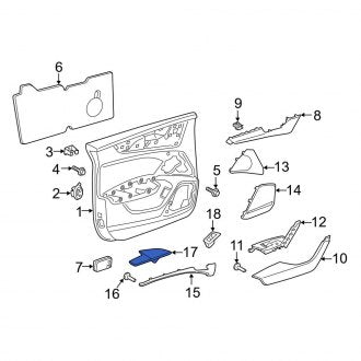 New OEM Genuine Audi, Front Right Upper Door Panel Insert - Part # 4K8867410B2XB