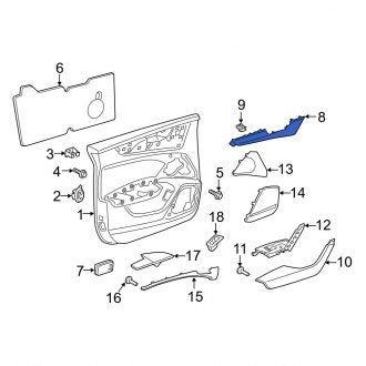 New OEM Genuine Audi, Front Right Upper Door Panel Insert - Part # 4K8867410F2YA