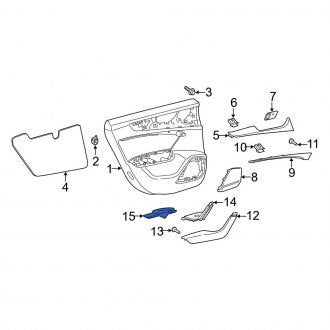 New OEM Genuine Audi, Front Left Upper Door Panel Insert - Part # 4K8867409B2XB