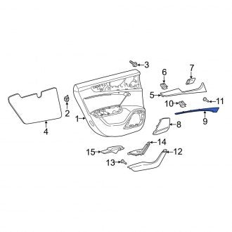 New OEM Genuine Audi, Rear Left Door Trim Molding - Part # 4K8867969