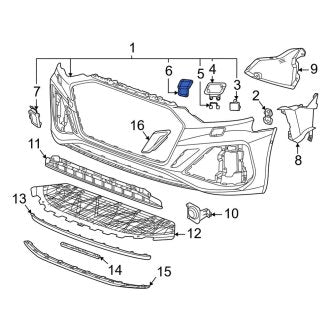 New OEM Genuine Audi, Front Left Headlight Washer Cover - Part # 8W6955275EGRU