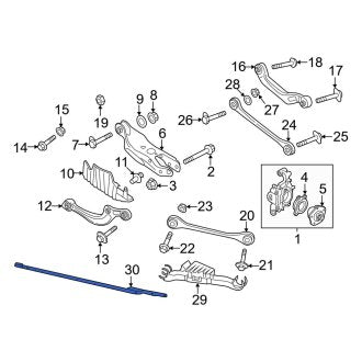 New OEM Genuine Audi, Rear Left Suspension Track Bar - Part # 8W9505475B