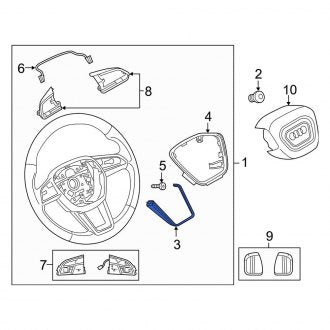 New OEM Genuine Audi, Steering Wheel Trim - Part # 4K0419689HINZ