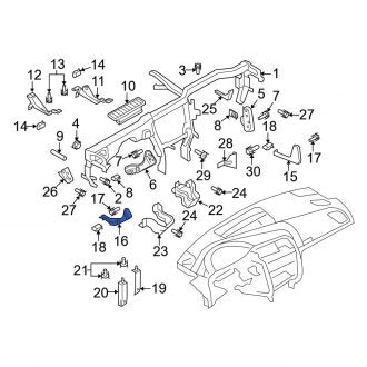 New OEM Genuine Audi, Left Lower Instrument Panel Mounting Bracket - Part # 8K1880476A