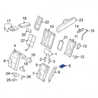 New OEM Genuine Audi, Rear Right Folding Seat Latch Release Handle Cap - Part # 8K0885880BY22