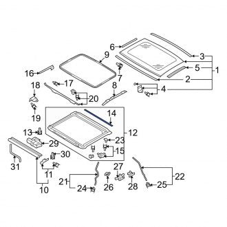 New OEM Genuine Audi, Sunroof Frame Seal - Part # 8T0877439