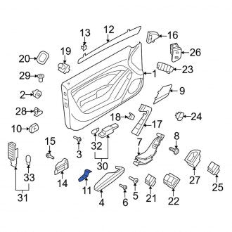 New OEM Genuine Audi, Front Right Door Panel Insert - Part # 8T0867410GS44