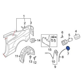 New OEM Genuine Audi, Rear Fuel Filler Neck Mount Plate - Part # 8T8809933A