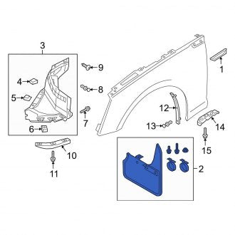 New OEM Genuine Audi, Front Mud Flap Kit - Part # 8W6075111