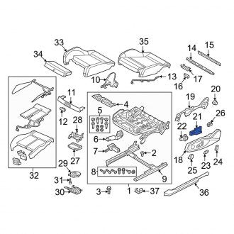 New OEM Genuine Audi, Front Right Power Seat Switch - Part # 8W0959748B