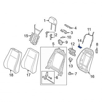 New OEM Genuine Audi, Front Left Folding Seat Latch Release Handle Bezel - Part # 8W6881607C2ZR