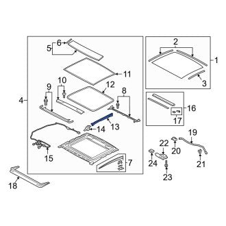 New OEM Genuine Audi, Sunroof Guide Rail - Part # 8W6898738