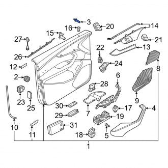 New OEM Genuine Audi, Front Door Stop - Part # 8W0860385B