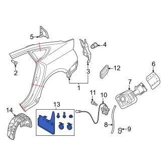 New OEM Genuine Audi, Front Mud Flap Kit - Part # 8W6075116