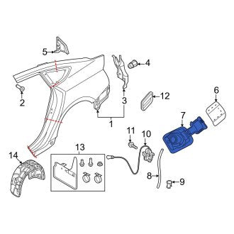 New OEM Genuine Audi, Rear Fuel Filler Housing - Part # 8W6809906B