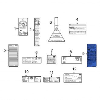 New OEM Genuine Audi, Tire Information Label - Part # 8F0010502AR