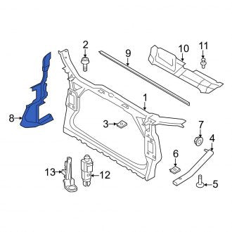 New OEM Genuine Audi, Front Left Radiator Support Air Duct - Part # 8T0121283G