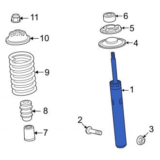 New OEM Genuine Audi, Front Suspension Shock Absorber - Part # 8F0413031M