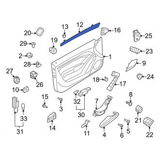 New OEM Genuine Audi, Front Left Door Panel Insert - Part # 8T0867409B1WV