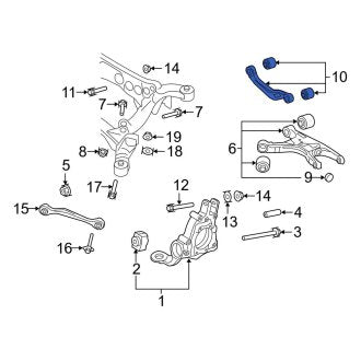 New OEM Genuine Audi, Front Right Upper Rearward Suspension Control Arm - Part # 8K0407510P