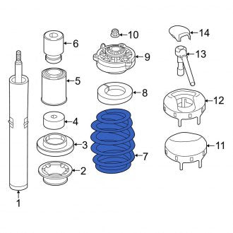 New OEM Genuine Audi, Front Coil Spring - Part # 8W0411105HJ