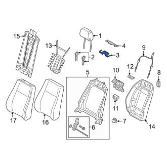 New OEM Genuine Audi, Front Upper Forward Seat Trim Panel - Part # 4M0881590B2ZR