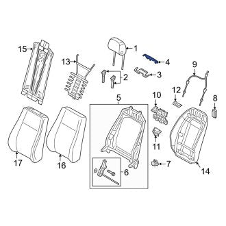 New OEM Genuine Audi, Front Upper Rearward Seat Trim Panel - Part # 4M0881590CMG6