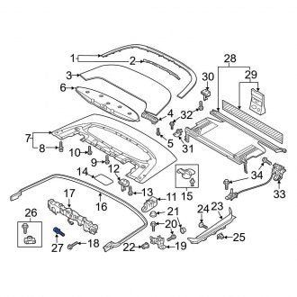 New OEM Genuine Audi, Convertible Top Stowage Compartment Lid Striker Stud - Part # WHT007864