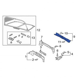 New OEM Genuine Audi, Upper Roll Bar Trim Panel - Part # 8W7864407A