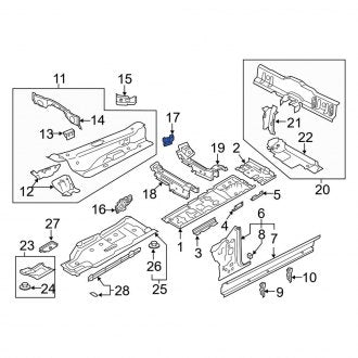 New OEM Genuine Audi, Left Floor Pan Reinforcement - Part # 8W0803293A