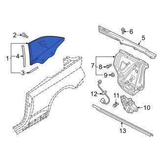 New OEM Genuine Audi, Rear Left Quarter Glass - Part # 8W7845297C