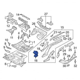 New OEM Genuine Audi, Left Frame Side Member Crossmember Bracket - Part # 8W7801771