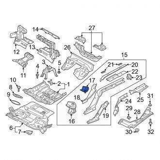 New OEM Genuine Audi, Right Floor Pan Reinforcement - Part # 8W7802634