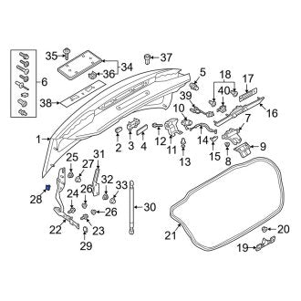 New OEM Genuine Audi, Upper Deck Lid Stop Buffer - Part # 8W7827377