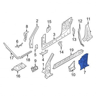 New OEM Genuine Audi, Left Lower Inner Body A-Pillar Reinforcement - Part # 8K0802125C