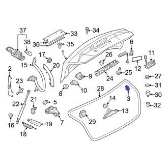 New OEM Genuine Audi, Deck Lid Stop Buffer - Part # 8T0827377C