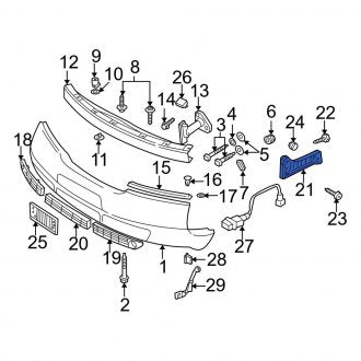 New OEM Genuine Audi, Front Left Bumper Guide - Part # 4B3807283