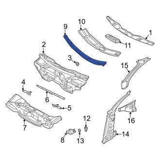 New OEM Genuine Audi, Upper Cowl Water Deflector - Part # 4B7819403A01C