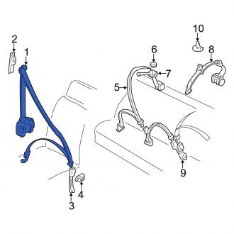 New OEM Genuine Audi, Front Left Seat Belt Lap and Shoulder Belt - Part # 4B0857705A5SH