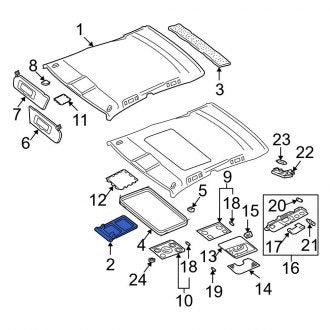 New OEM Genuine Audi, Left Sun Visor - Part # 4B0857551N2PL