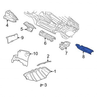 New OEM Genuine Audi, Rear Left Exhaust Heat Shield - Part # 4B3804171