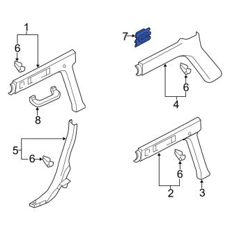 New OEM Genuine Audi, Left Quarter Panel Trim Panel Bracket - Part # 4B9861705E3YP