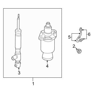 New OEM Genuine Audi, Rear Suspension Shock Absorber - Part # 4B3513031J