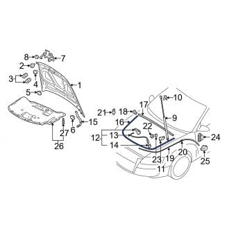 New OEM Genuine Audi, Front Hood Seal - Part # 4F0823731A