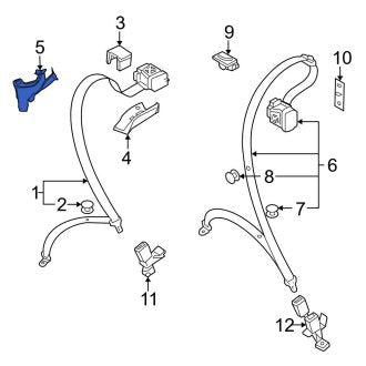 New OEM Genuine Audi, Front Left Seat Belt Guide - Part # 4F0857781